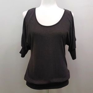 Blue Heavan Cold Shoulder Dark Grey Top Size M